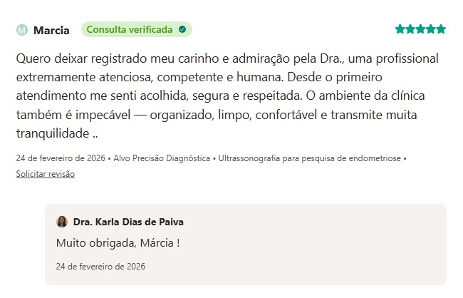 Avaliação verificada de Marcia no Doctoralia